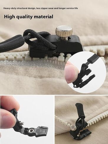 12pcs 3 Different Size Replacement Zipper Repair Kit, Quick Install Detachable Pulls Zip Heads, No Sewing Required, for Jackets, Luggage, Bags in Kuwait