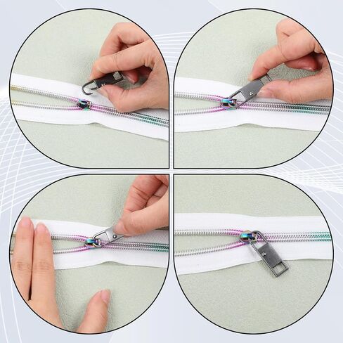 cobee 24Pcs Zipper Pull, Zipper Pull Replacement, Metal Zippers Repair Tab Zippering Head Replacement, Zippers Pulls Charm for Luggage, Backpacks, Jackets, Handbags(Style A) in Kuwait