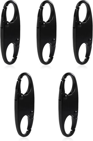 Anti-Theft Small Carabiner Clip, Double Opening Zipper Pull Replacement, 5pcs Elegant Zinc Alloy Zipper Clips for Backpacks, Luggage, Duffel Bags, Travel Security Essentials in Kuwait