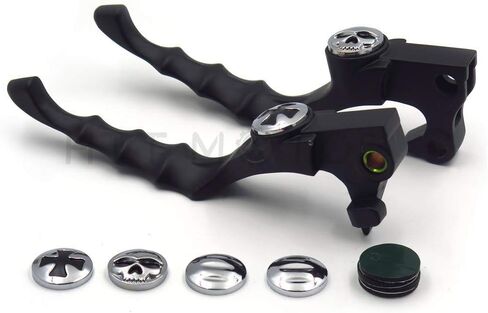 XKH- Motorcycle Parts Brake Clutch Hand Lever Compatible with Sportster 1200 883 883R Forty Eight Seventy Two Black Levers with Black Zumbie Cross Groove Covers [B00Y44ICNK] in Saudi Arabia