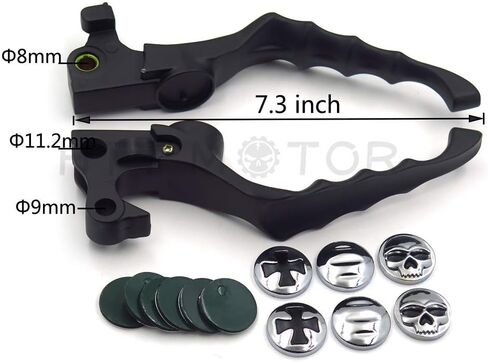 XKH- Motorcycle Parts Brake Clutch Hand Lever Compatible with Sportster 1200 883 883R Forty Eight Seventy Two Black Levers with Black Zumbie Cross Groove Covers [B00Y44ICNK] in Saudi Arabia