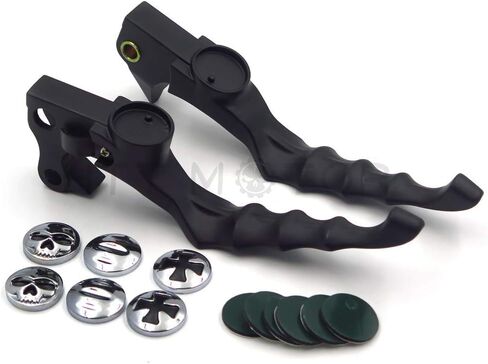 XKH- Motorcycle Parts Brake Clutch Hand Lever Compatible with Sportster 1200 883 883R Forty Eight Seventy Two Black Levers with Black Zumbie Cross Groove Covers [B00Y44ICNK] in Saudi Arabia