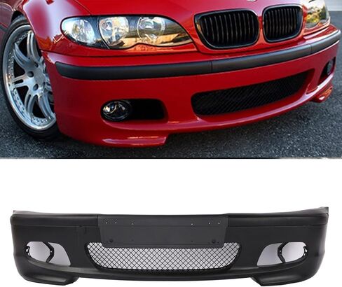 PENSUN M-Tech II Style Front Bumper Fit for 1999-2006 BMW E46 323i 325i 328i 330i With Fog Light in Kuwait
