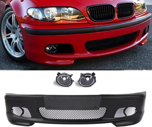 PENSUN M-Tech II Style Front Bumper Fit for 1999-2006 BMW E46 323i 325i 328i 330i With Fog Light in Kuwait