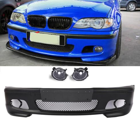 PENSUN M-Tech II Style Front Bumper Fit for 1999-2006 BMW E46 323i 325i 328i 330i With Fog Light in Kuwait