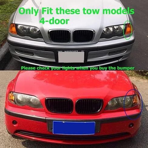 PENSUN M-Tech II Style Front Bumper Fit for 1999-2006 BMW E46 323i 325i 328i 330i With Fog Light in Kuwait