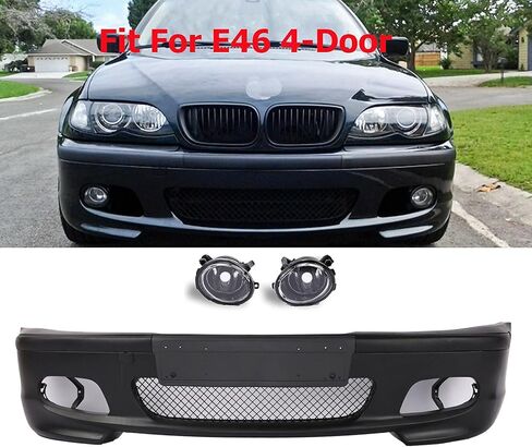 PENSUN M-Tech II Style Front Bumper Fit for 1999-2006 BMW E46 323i 325i 328i 330i With Fog Light in Kuwait