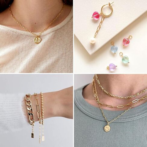 2M/6.6Feet Golden Plated Brass Paperclip Chain Link Cable Chains Spool for DIY Jewelry Bracelet Necklace Choker Making Supplies 11.6x4.3mm in Kuwait