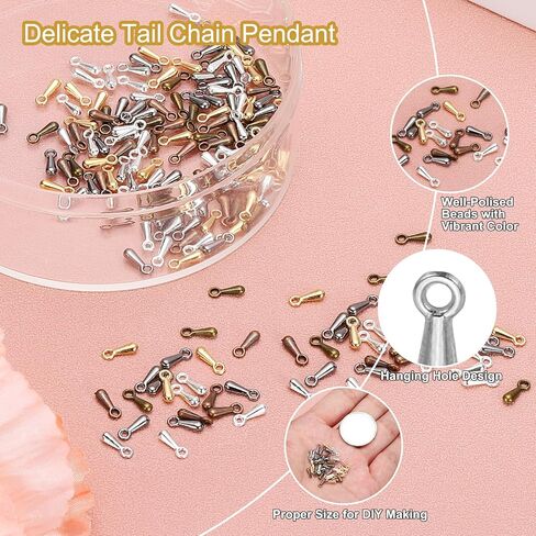 PATIKIL Extender Chain Teardrop, 400 Pcs Metal Tear Drop Dangle End Beads End Drop Charm Terminators for DIY Jewelry Findings Necklace Making Crafting Anklets, White in Kuwait