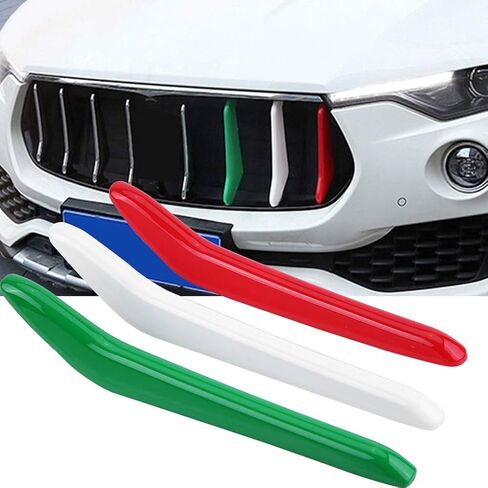 Car Front Grill Strips Trim Grille Inserts Car Glossy Front Grill Strips Trim Replacement for 2017-2018 3 Pcs Grille Inserts 3D Decoration in Kuwait