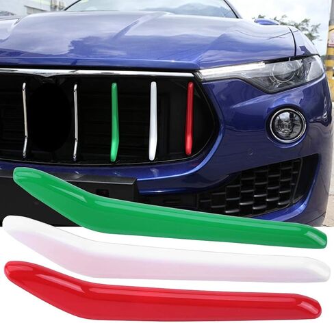 Car Front Grill Strips Trim Grille Inserts Car Glossy Front Grill Strips Trim Replacement for 2017-2018 3 Pcs Grille Inserts 3D Decoration in Kuwait
