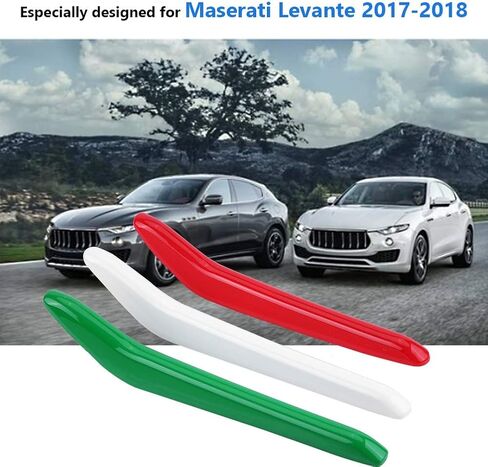 Car Front Grill Strips Trim Grille Inserts Car Glossy Front Grill Strips Trim Replacement for 2017-2018 3 Pcs Grille Inserts 3D Decoration in Kuwait