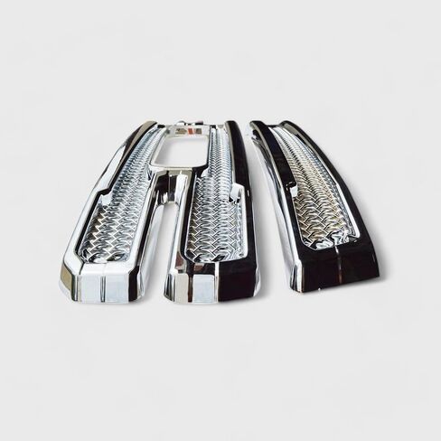 Trim Illusion Chrome Patented Front Grille Overlay for 2019-2021 GMC Sierra 1500 SLT & AT4 | Easy No-Tool Install | Triple Chrome Plated Finish | US Patented in Kuwait