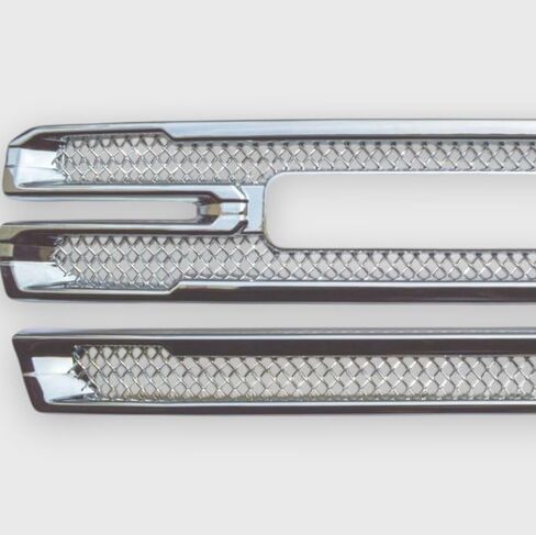 Trim Illusion Chrome Patented Front Grille Overlay for 2019-2021 GMC Sierra 1500 SLT & AT4 | Easy No-Tool Install | Triple Chrome Plated Finish | US Patented in Kuwait
