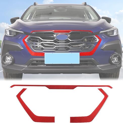 ملصق شبكة المصد الأمامي من Aunginsy متوافق مع Subaru Crosstrek GU 2024 2025 من ألياف الكربون الحقيقية ممتص الصدمات الأمامي للشواية وشرائط قولبة للغطاء الزخرفي وملصق حماية الملحقات الخارجية in Kuwait