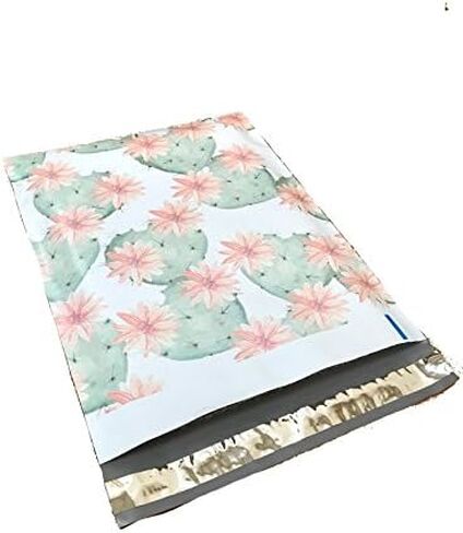 Designer Poly Mailers 10x13 : Cactus Mix ~ Flowering Cactus, Succulent, Mint Cactus; Printed Self Sealing Shipping Poly Envelopes Bag (30 Pcs Cactus Mix) in Saudi Arabia