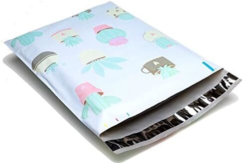 Designer Poly Mailers 10x13 : Cactus Mix ~ Flowering Cactus, Succulent, Mint Cactus; Printed Self Sealing Shipping Poly Envelopes Bag (30 Pcs Cactus Mix) in Saudi Arabia