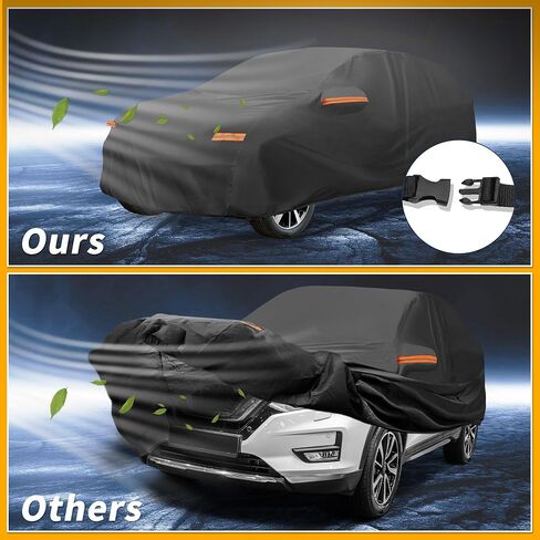 Car Cover Waterproof All Weather Sun Rain Protection Full Exterior Cover for Nissan X-Trail Black with Left Side Zippers in Kuwait