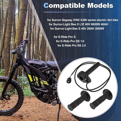 طقم مقبض الخانق 7/8 بوصة 22 مم بديل كابل مقابض الخانق لـ Sur-Ron Light Bee X/S L1E لـ Segway X160 X260 لـ E-Ride Pro S SS 1.0 2.0 E-Bike أسود in Kuwait
