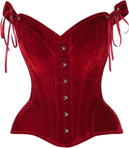 Daisy corsets womens Daisy Corsets Top Drawer Dark Red Velvet Steel Boned Corset W/Straps in Saudi Arabia