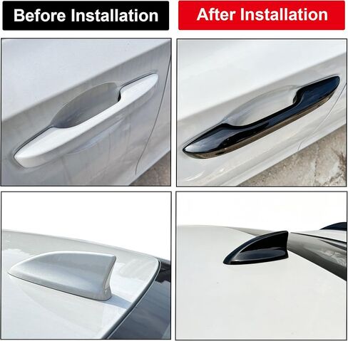 لسيارة Honda Civic 2022 2023 2024 2025 2026 CRV/HRV/Accord 2023-2026 واقي غطاء مقبض الباب سهل الارتداء وغطاء علوي لهوائي زعنفة القرش للسيارة الديكور الخارجي مادة ABS أسود لامع، 5 قطع in Kuwait