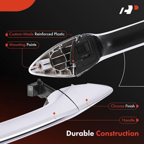 A-Premium Front Right Passenger Side Exterior Door Handle Compatible with Hyundai Elantra 2011-2015 Sedan, Elantra Coupe 2013-2014, Chrome, Replace# 82661-3X010 in Kuwait