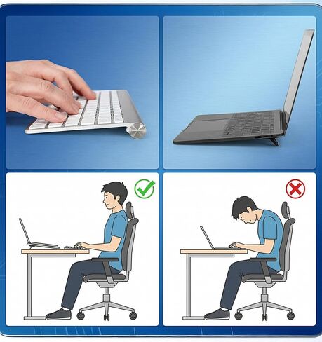 2 Pack Keyboard Riser, Adjustable Foldable Portable Keyboard Stand with 2 Angle Settings, Self-Adhesive Laptop Feet for Most Keyboards, Ergonomic Laptop Riser Feet for Desk in Kuwait