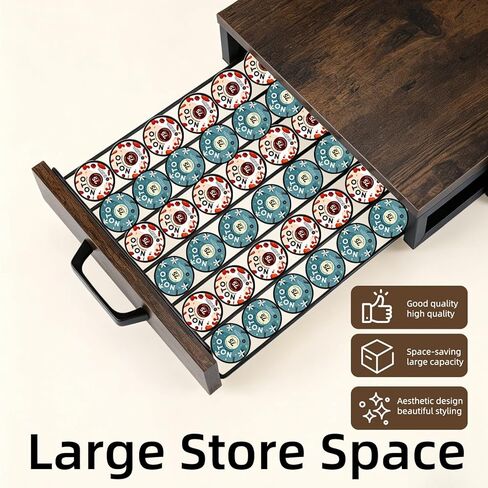 K Cup Holder, 35 Pod Capacity, Coffee Pod Holder Compatible with Keurig, Coffee Station Organizer for Countertop with Cup Rack, Rustic Brown in Saudi Arabia