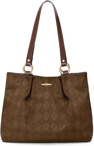 Faux Suede Tote Bag for Women, Waterproof Laptop Work Bag, Large Capacity Shoulder Bag for Office Business Travel in Saudi Arabia