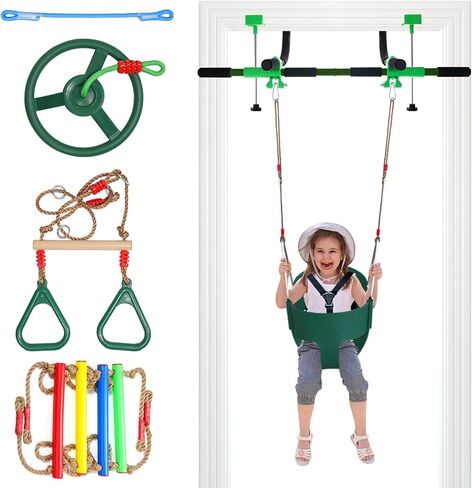 Door Swing for Kids,Indoor Pull up bar for Adults,Doorway Swing Kids with 4pcs,Indoor Doorway Gym Set for Kids and Adults-Sensory Swing in Saudi Arabia