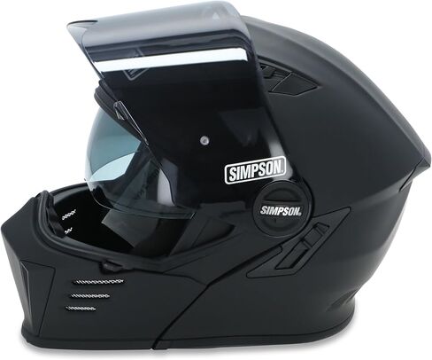 Simpson Mod Bandit Motorcycle Helmet - Flat Black - Large | Modular Full-Face Helmet Clear Visor Shield DOT ECE Certified for Street, Cruiser & Touring Riders (M59L3) in Saudi Arabia