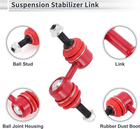 وصلات شريط التثبيت الأمامي مع 2 قطعة جلبة لهوندا CR-V 1997-2001 Sway Bar Link Kits تعليق بار نهاية الروابط رقم K90667/K90553 أحمر 1 Set in Kuwait
