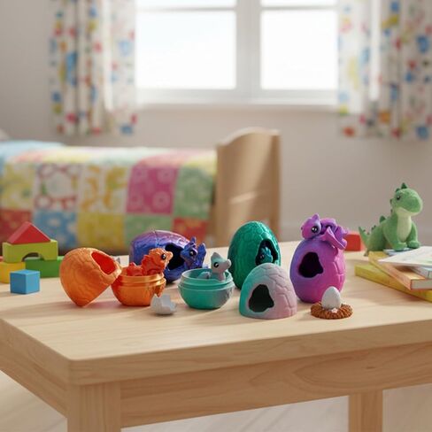 6 Pack 3D Printed Poseable Dragon Figures with Matching Eggs, Articulated Fidget Dragon Toy Set, Easter Basket Stuffers for Kids Teens, Dinosaur Party Favors Birthday Gifts in Saudi Arabia