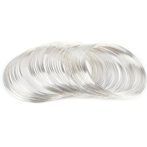 100 Loop Silver Memory Wire for Jewelry Making,Beading Wire Bracelet Wires for DIY Crafts, Rings, Necklaces in Saudi Arabia