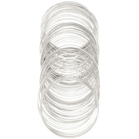 100 Loop Silver Memory Wire for Jewelry Making,Beading Wire Bracelet Wires for DIY Crafts, Rings, Necklaces in Saudi Arabia