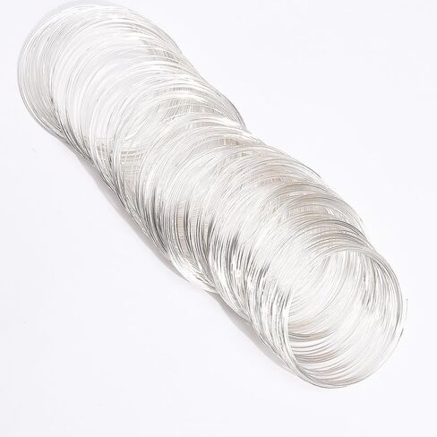 100 Loop Silver Memory Wire for Jewelry Making,Beading Wire Bracelet Wires for DIY Crafts, Rings, Necklaces in Saudi Arabia