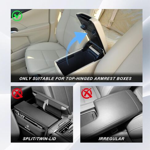 Center Console Cover for Car with Cup Holder and Tissue Box, PU Leather Armrest Storage Box with Phone Pocket, Heightening Car Armrest Cushion for Most SUV, Truck Interior in Saudi Arabia