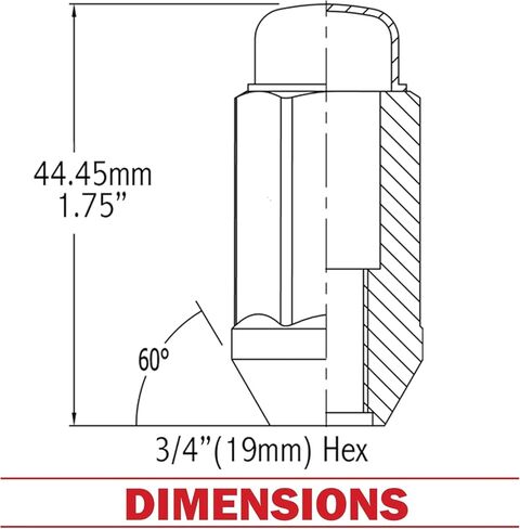 Wheel Accessories Parts 24 Pcs Aftermarket Black Hex Lug Nuts Bulge Acorn Lug Nut 1.75 Inch Long Cone Seat 19mm 3/4 19mm Hex M14 x 1.50 Chevy Silverado GMC Sierra Ford F150 Dodge Ram in Saudi Arabia