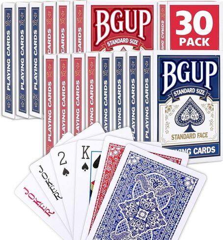 Playing Cards, 30 Decks of Cards Bulk Standard Size Poker Cards, Perfect for Classic Card Games, Party Games, Blackjack, Card Games for Families & Magic Performances (Red/Blue) in Saudi Arabia