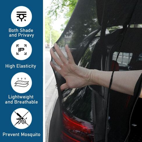 Tailgate Mesh Screen for Nissan Pathfinder 2023-2026,Car Tailgate Tent Shade Breathable Bug Screen Closed with Double-Ended Zipper for Camping in Kuwait