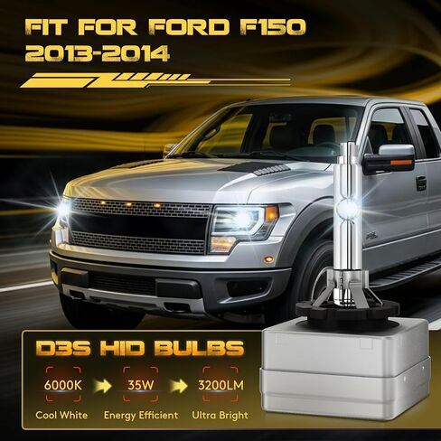 EASY EAGLE D3S HID Xenon Headlight Bulbs Fit for Ford F150 2013 2014 6000K Cool White High & Low Beam Replacement Bulb 35W, Pack of 2 in Saudi Arabia