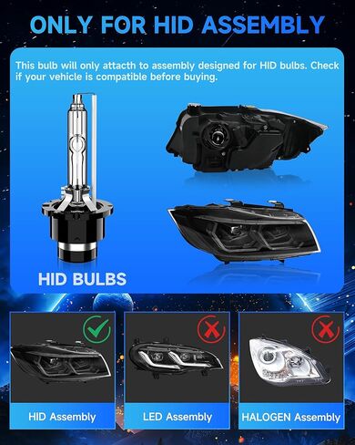 Fit for Infiniti 2003-2013 G25 G35 G37 FX35 FX37 FX45 FX50 D2S HID Xenon Headlight Bulbs, Upgraded High Low Beam 35W Bi-Xenon Light Bulb Replace, 6000K Cool White, Plug and Play, Pack of 2 in Saudi Arabia