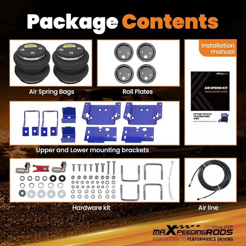 طقم أكياس تعليق هوائي خلفي من maxpeedingrods 5000 رطل لسيارة Toyota Tacoma 4WD 2005-2023 Tacoma RWD 2016-2023 Tacoma Prerunner RWD 2005-2012 طقم زنبرك مساعد الهواء in Kuwait