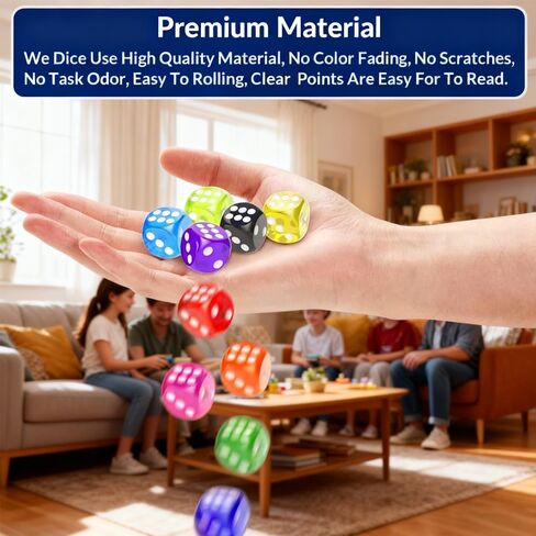 36 Pack 14MM 6 Sided Dice Office Products Set ure Translucent Furnit Colors Random in Kuwait