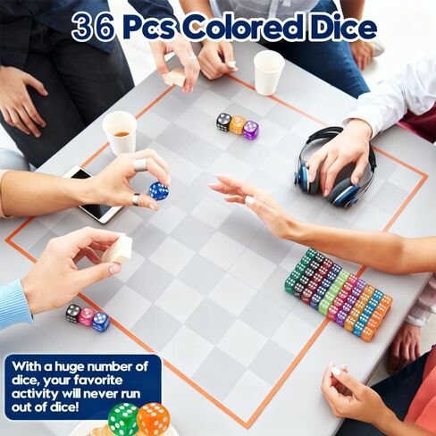 36 Pack 14MM 6 Sided Dice Office Products Set ure Translucent Furnit Colors Random in Kuwait