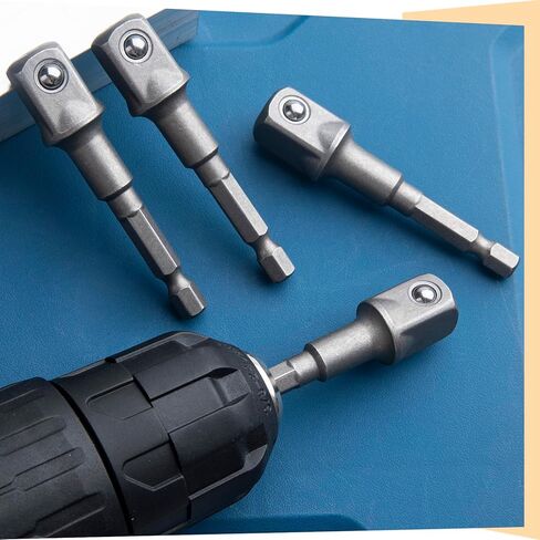 PAGOW 2 Pack 1/2" محول تأثير مربع، مجموعة لقم مفك تأثير التمديد، محول لقم المقبس، 1/4" ساق سداسية لمحول محرك الأقراص للسيارات DIY in Kuwait