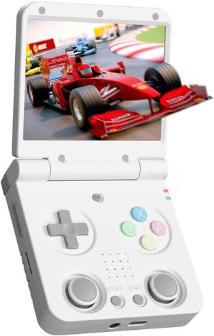 Miyoo Flip V2 Retro Handheld Gaming Console with Quiet Hinge, 3.5" 640*480 IPS Screen Dual System with 30+ Emulator Portable Video Game Hand Held Console with HDMI WiFi OTG Bluetooth, White in Saudi Arabia
