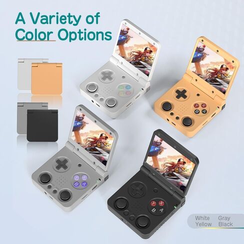 Miyoo Flip V2 Retro Handheld Gaming Console with Quiet Hinge, 3.5" 640*480 IPS Screen Dual System with 30+ Emulator Portable Video Game Hand Held Console with HDMI WiFi OTG Bluetooth, White in Saudi Arabia