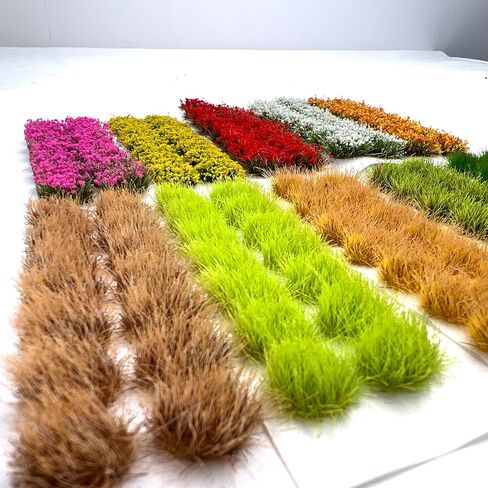 140-Piece Mixed Grass & Flower Tufts Miniature Scenery Set, for Diorama Railway Train Car Model Landscape Decoration, Ages 14+ in Saudi Arabia