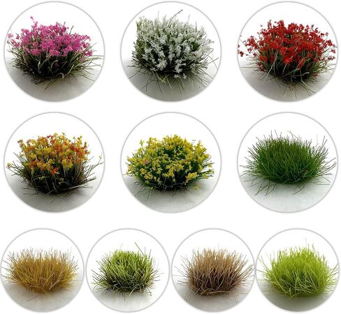 140-Piece Mixed Grass & Flower Tufts Miniature Scenery Set, for Diorama Railway Train Car Model Landscape Decoration, Ages 14+ in Saudi Arabia